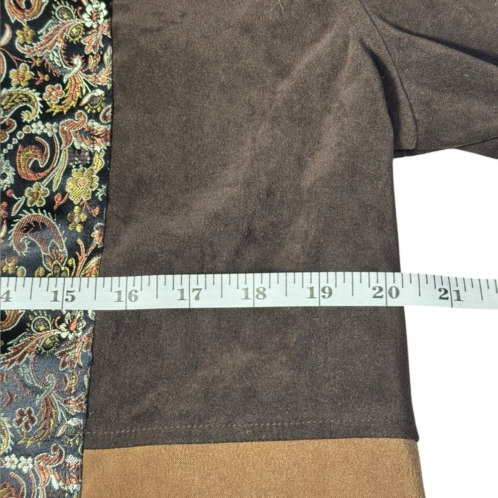 Notations Patchwork Brown Blazer Womens Jacket si… - image 9